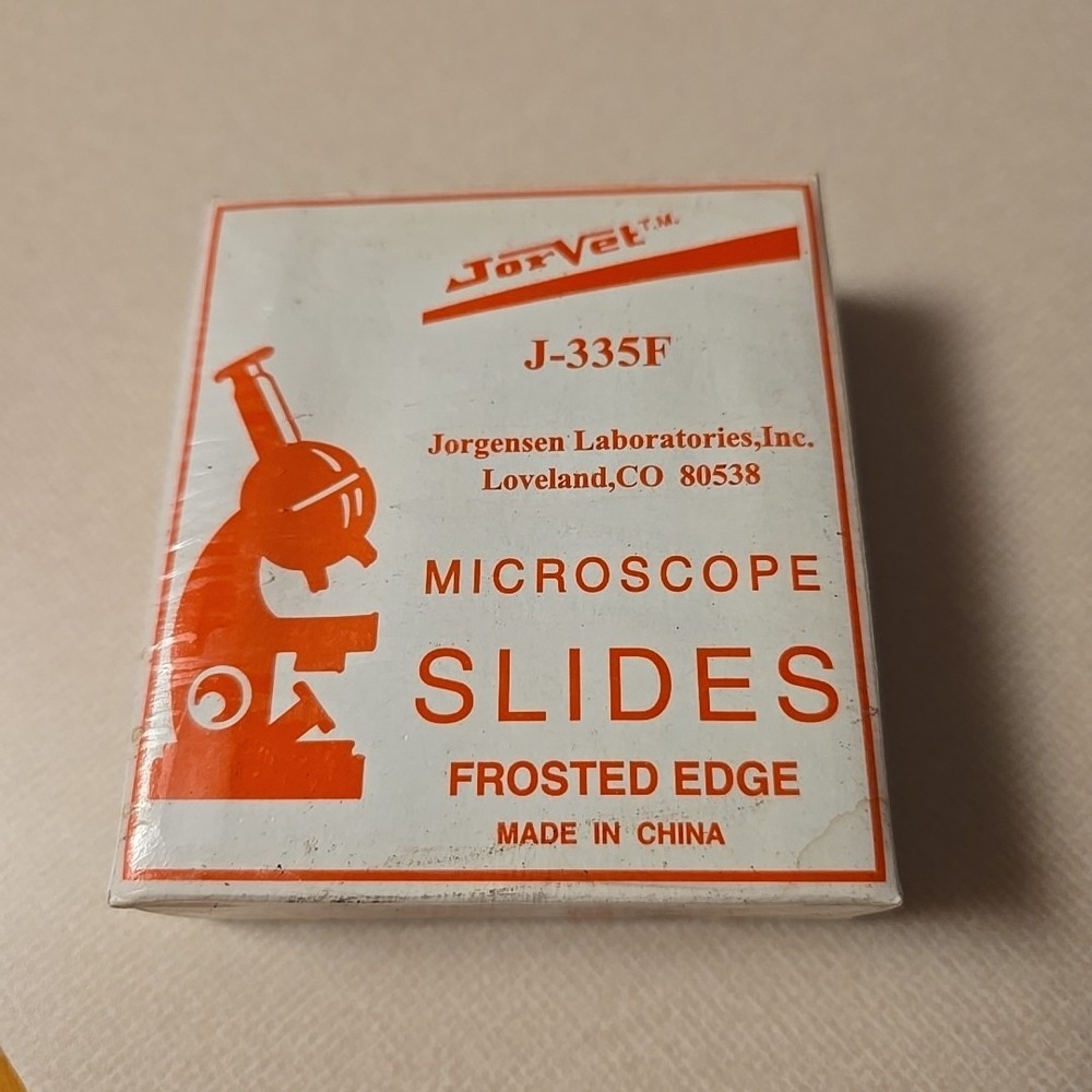 72x) 25mm x 75mm x 1mm Jorvet Microscope Slides J-335F Frosted Edge Clear Glass